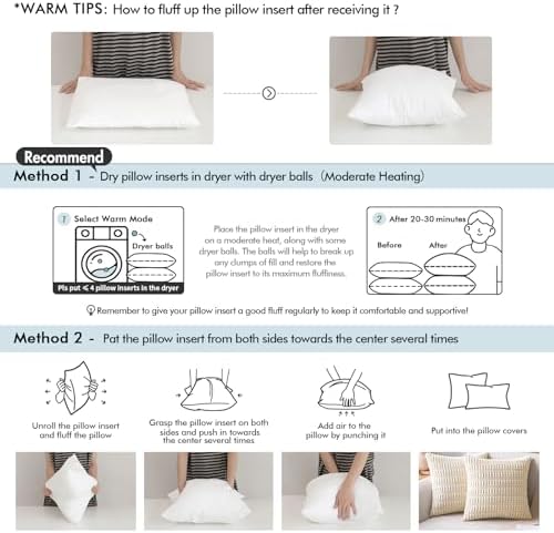 MIULEE 12x20 Waterproof Outdoor Pillow Insert