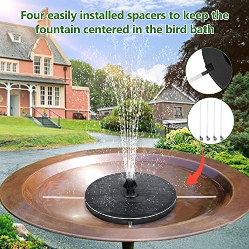 Mademax Solar Fountain with 4 Nozzles and Fixer for Garden and Pond