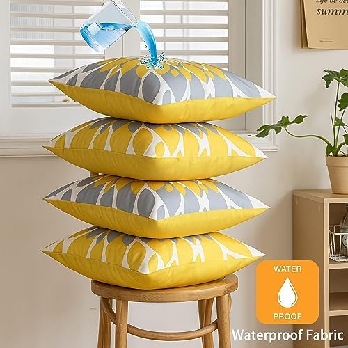 Qahing 4 Pack Fall Waterproof Pillow Covers 20x20