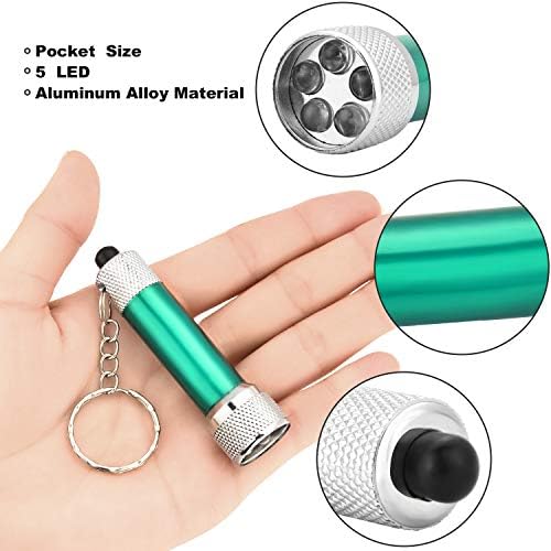 Honoson 30 pcs Mini LED Flashlight Keychain 5 Bulb Portable