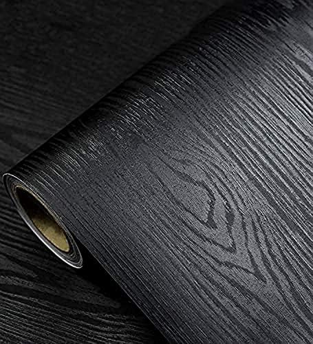 Black Wood Peel and Stick Wallpaper - 177 x 118 Vinyl Roll