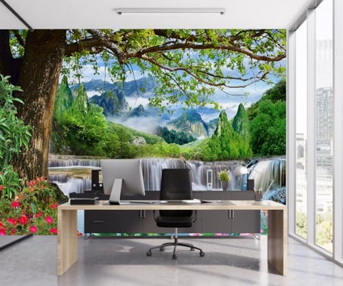 TUNDJ Waterfall Landscape Wallpaper for Living Room and Office