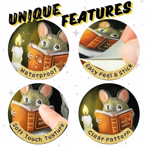 Mouse Reading Book Wall Decal Kids Room Decor