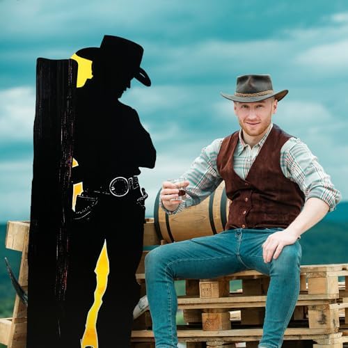 Jetec 57 Ft Western Cowboy Party Decor Stand Up Cutout