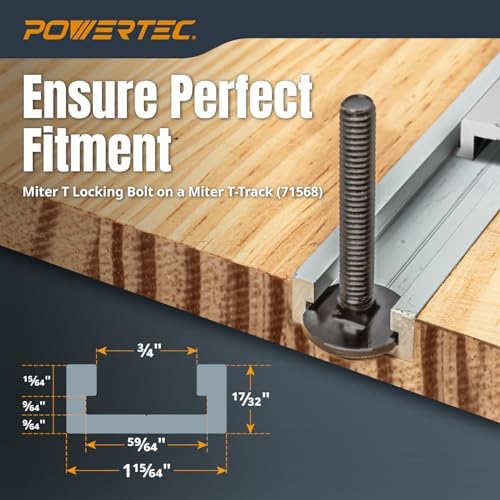 POWERTEC 48 Inch Miter T Track 2PK