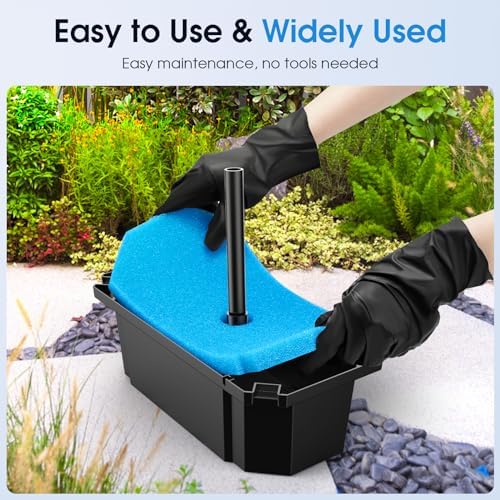 POPOSOAP Pond Filter with Pump Fountain Kit 660GPH Koi Pond Water Cleaner