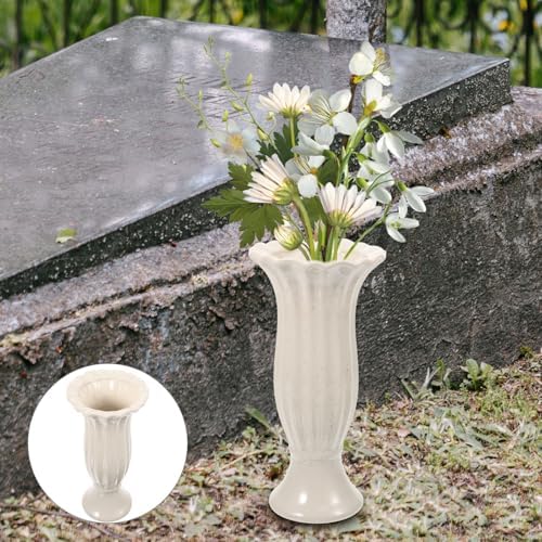Yardwe Classic Round Ceramic Urn Planter for Garden Graveside