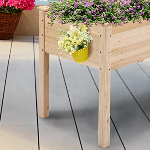 Yaheetech Raised Garden Bed 48x24x30in Wooden Planter Box with Legs