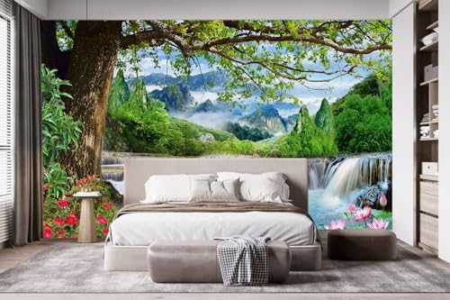 TUNDJ Waterfall Landscape Wallpaper for Living Room and Office