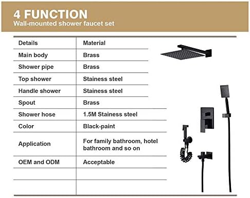 Modern Thermostatic Shower Set with Pressure Booster