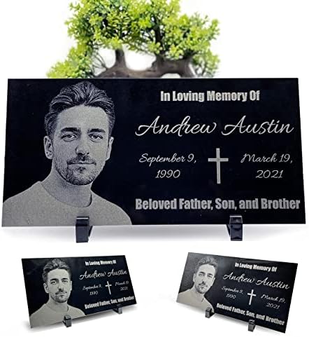ADFSTONE 24x12 Custom Memorial Stone with Photo