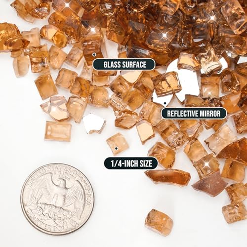 Skyflame High Luster Fire Glass 10 Pounds 14 Inch Copper Reflective