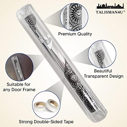 TALISMAN4U Waterproof Clear Mezuzah Case with Scroll Silver Ornament
