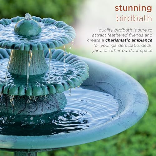 Alpine Corporation TEC106 3 Tiered Water Fountain Birdbath