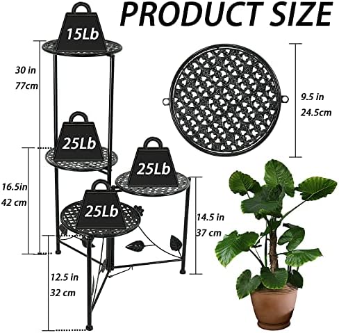 NAKUPE 3 Tier Plant Stand for Indoor Outdoor Use