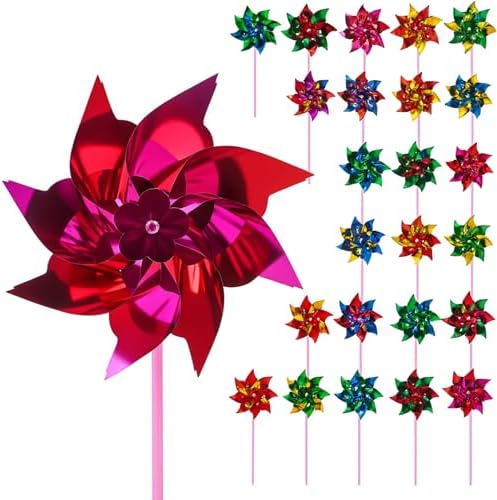 JOHOUSE 100PCS Plastic Rainbow Wind Spinners