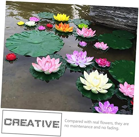 Yardwe Artificial Floating Lotus Flowers for Pond Decor