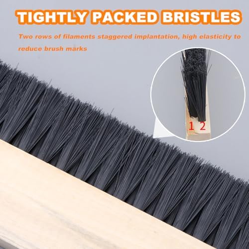 Large Polypropylene Paint Brush with Double Rows Black