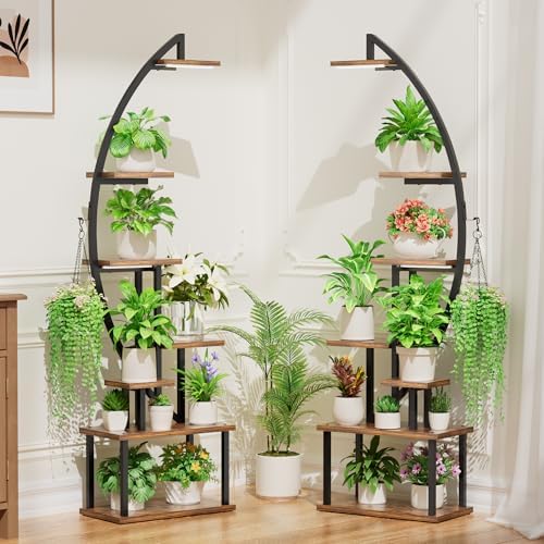 BACEKOLL Plant Stand with Grow Lights 2 Pack 7 Tiered