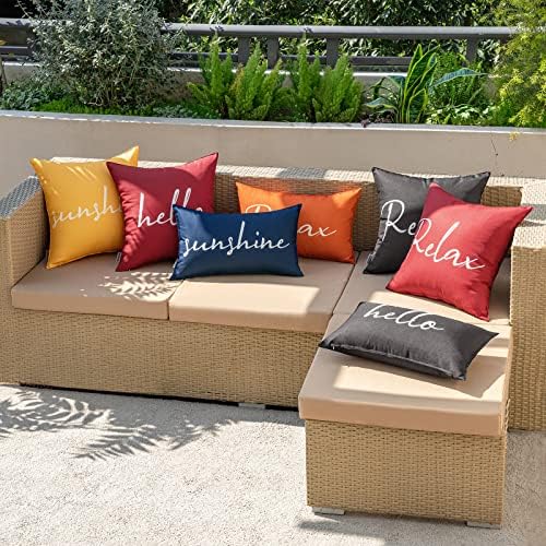 MIULEE Outdoor Waterproof Pillow Covers Set of 2 Red 18x18 Inch