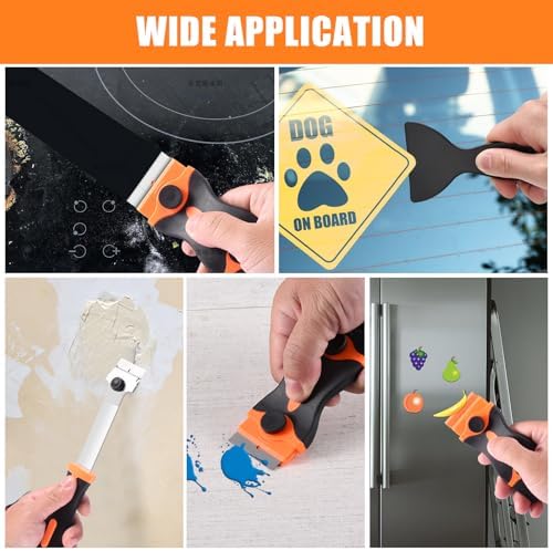 4 Pack Razor Blade Scraper Set with 50 Blades