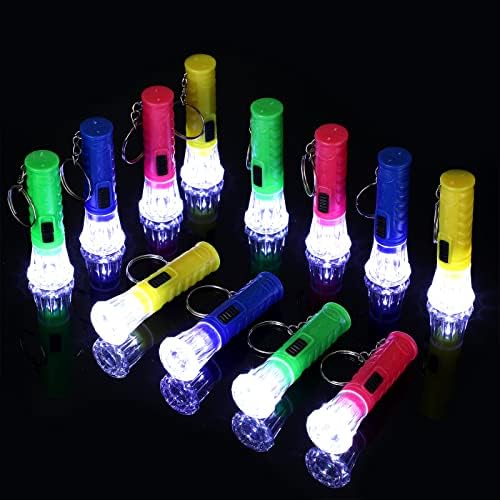 Geelin 200 Pcs Mini Flashlight Keychain 6 Colors