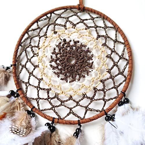 Brown Dream Catcher Wall Decor Handmade Dreamcatcher Hanging Ornament for Bedroom Living Room Home Decor