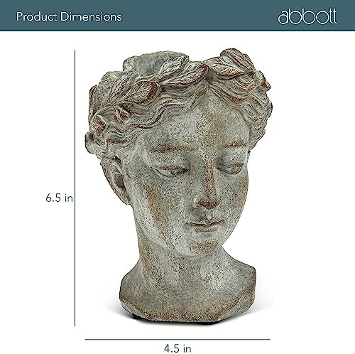Abbott Collection Goddess Head Wall Planter - Small Cement Indoor Outdoor Planter Pot