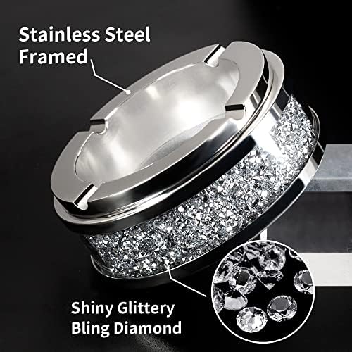 Silver Crushed Diamond Decorative Ashtray 4 x 4 x 157