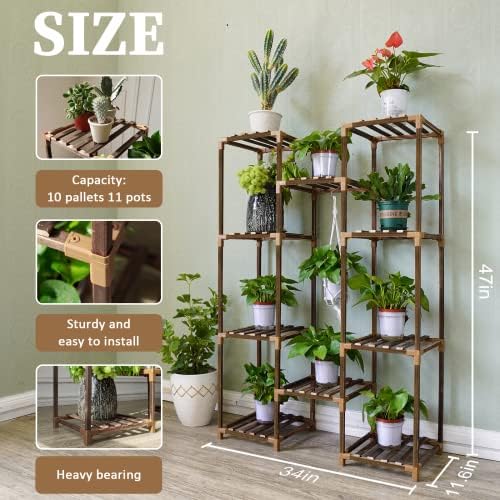 Uneedem 10 Tier Plant Stand for Indoor Outdoor Use