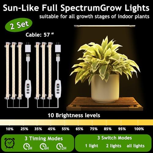 HOMKIRT Large Corner Plant Stand with Grow Light