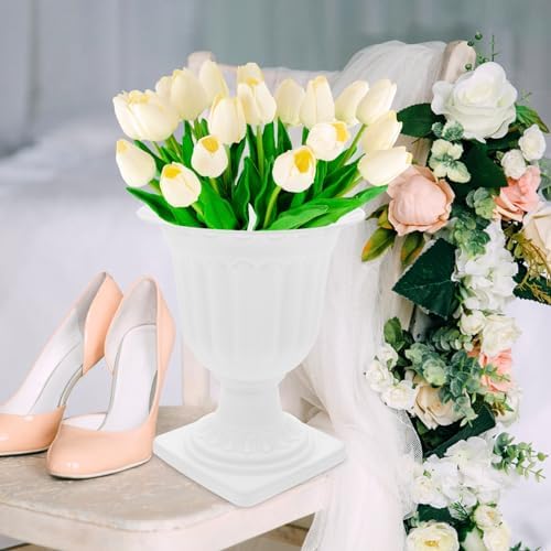 GANAZONO 2pcs White Flowerpot Decorative Planters for Home Wedding Office