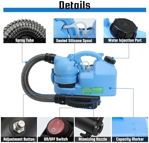 7L Electric ULV Fogger Machine Portable for Indoor and Outdoor Cleaning