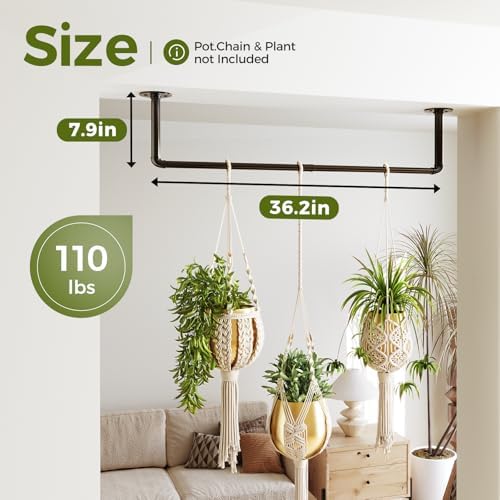 Bamworld Durable Hanging Plant Rod for Indoor Plants