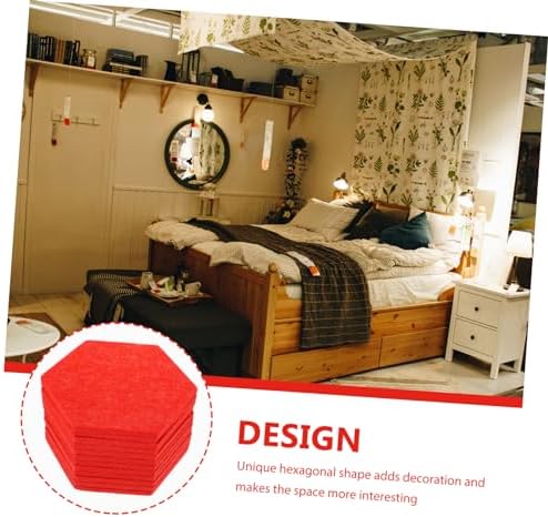 12pcs Hexagon Felt Bulletin Board Wall Tiles for Decor Photos Messages