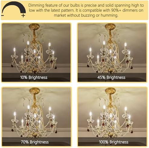 Potanro 12 Pack E12 Incandescent Bulbs 40W Warm White 2700K Dimmable
