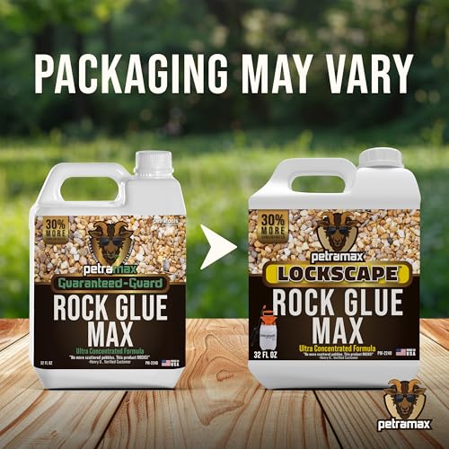 Petra Max Rock Glue 32 Oz - Ground Coverage and Pet Safe Mulch Glue for Rocks