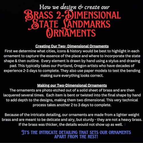 New York City Big Apple Brass Ornament Statue of Liberty Empire State Building Souvenir