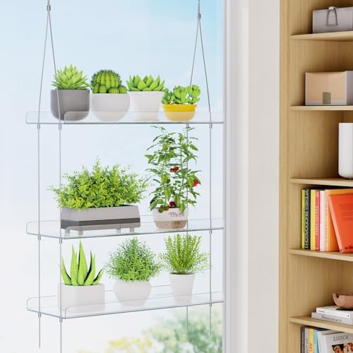 Lifewit 3-Tier Window Plant Shelf with Thread Lock