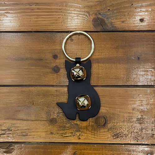 Handcrafted Leather Door Bells with Animal Shapes - 5 Styles Set Cat