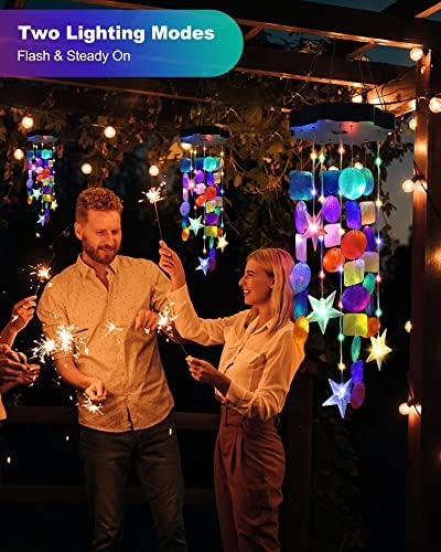 Toodour Solar Decorative Shell Wind Chime Outdoor Light