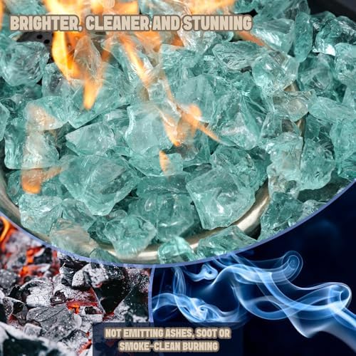Mr Fireglass Crushed Fire Glass 10 lb Light Sea Blue