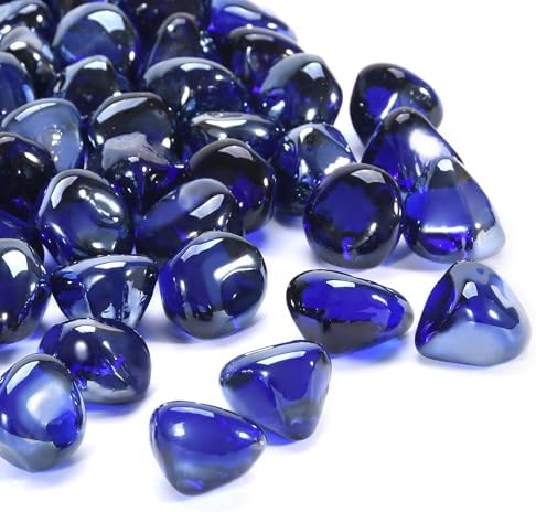 Cobalt Blue Fire Glass 1 Inch 10LB for Fire Pit Decor