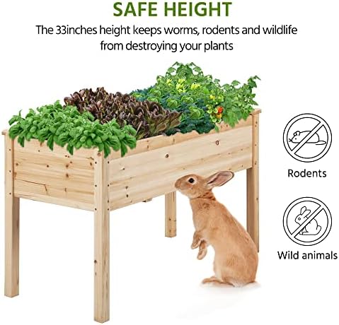 Yaheetech Raised Garden Bed 48x24x30in Wooden Planter Box with Legs