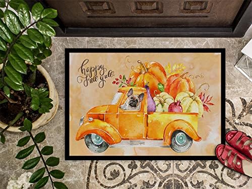 Carolines Treasures Fall Harvest Fawn French Bulldog Doormat 18x27