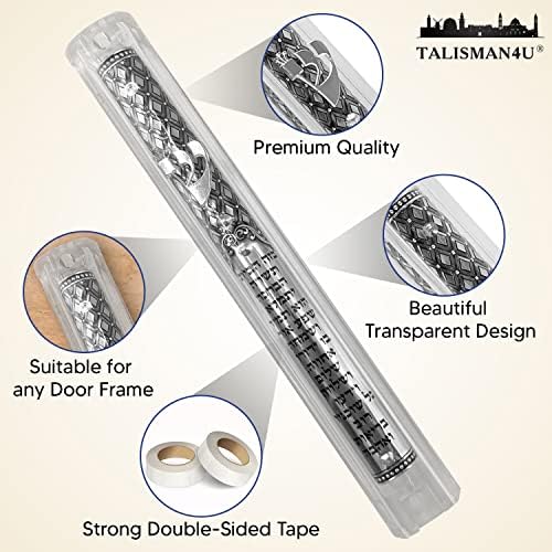 Talisman4u Transparent Mezuzah Case with Scroll