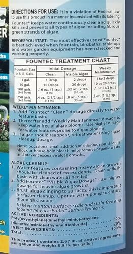 EasyCare FounTec 50064 Algaecide Clarifier 64 oz Blue