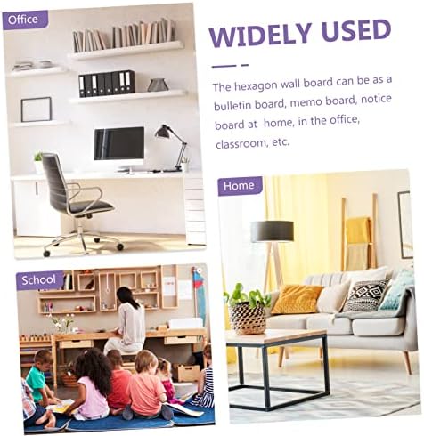 6pcs Hexagon Felt Bulletin Board Tiles for Home Office Decor