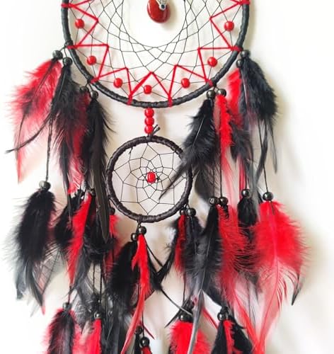 Black and Red Dream Catcher Wall Decor