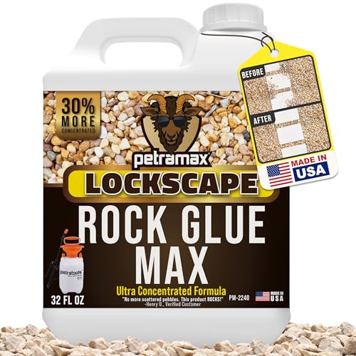 Petra Max Rock Glue 32 Oz - Ground Coverage and Pet Safe Mulch Glue for Rocks